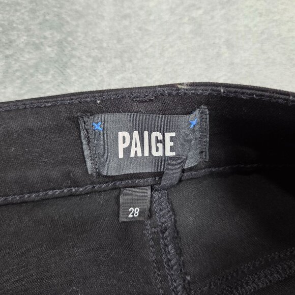 Paige Jeans Womens 28 Claudine Black Fog Luxe Coating Transend Denim Ankle Flare - Picture 2 of 9